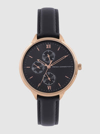 Sambungan Perancis Wanita Hitam Analog Watch FC149b