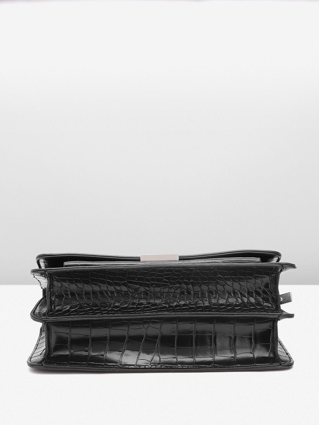 Lino Perros Snake Skin Textured Structured Shoulder Bag