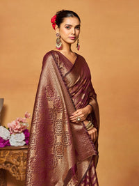 KALINI Woven Design Zari Organza Heavy Work Banarasi Saree