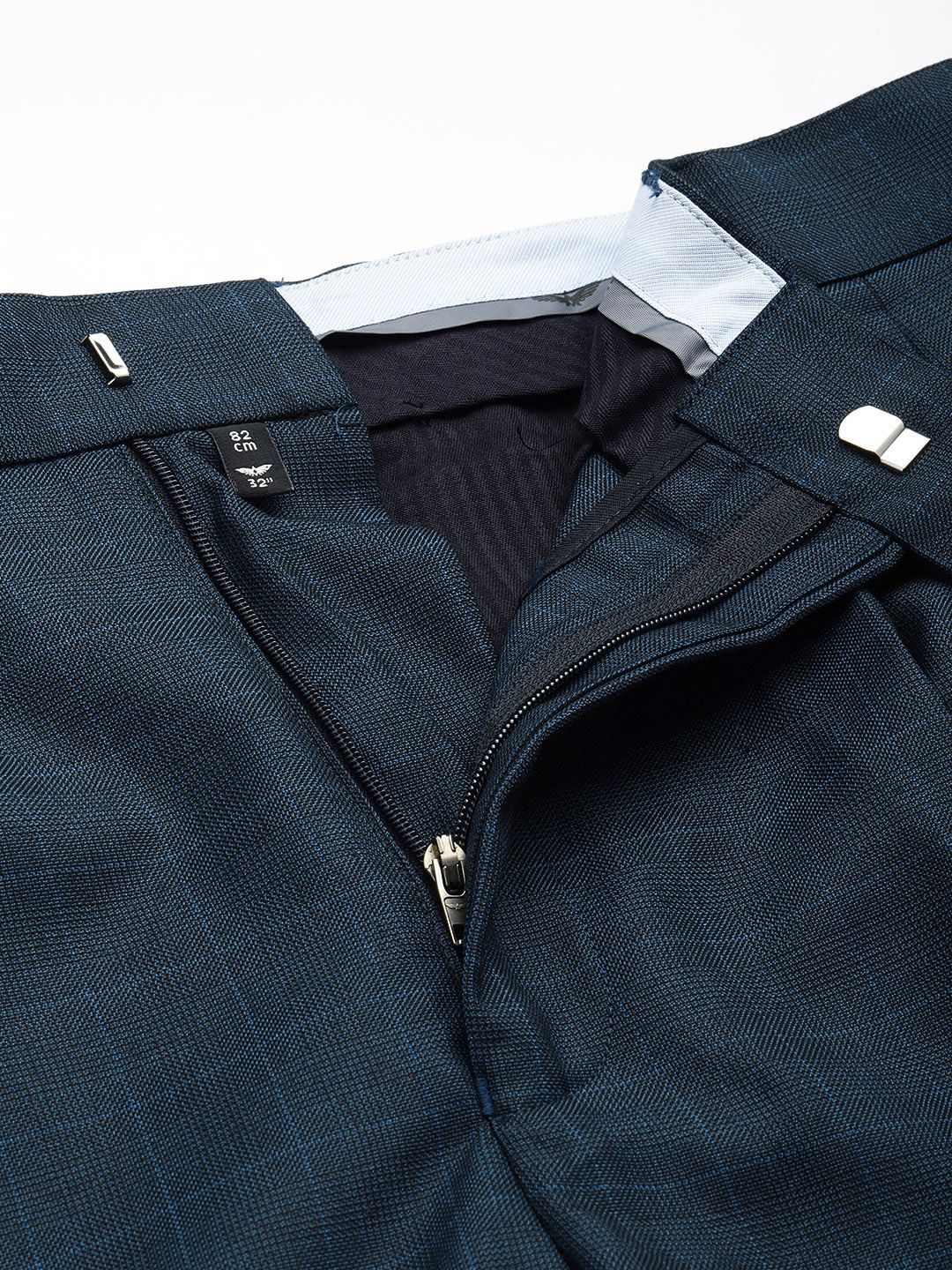 Park Avenue Men Checked Comfort Fit Formal Trousers