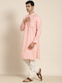SOJANYA Men Pink Solid Kurta