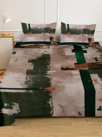 Moda Rapido X KLOTTHE Brown & Grey Geometric 400 TC King Bedsheet with 2 Pillow Covers