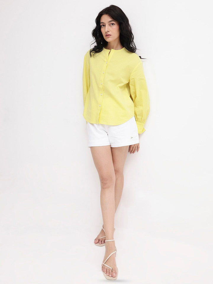 RAREISM Round Neck Long Sleeves Cotton Top