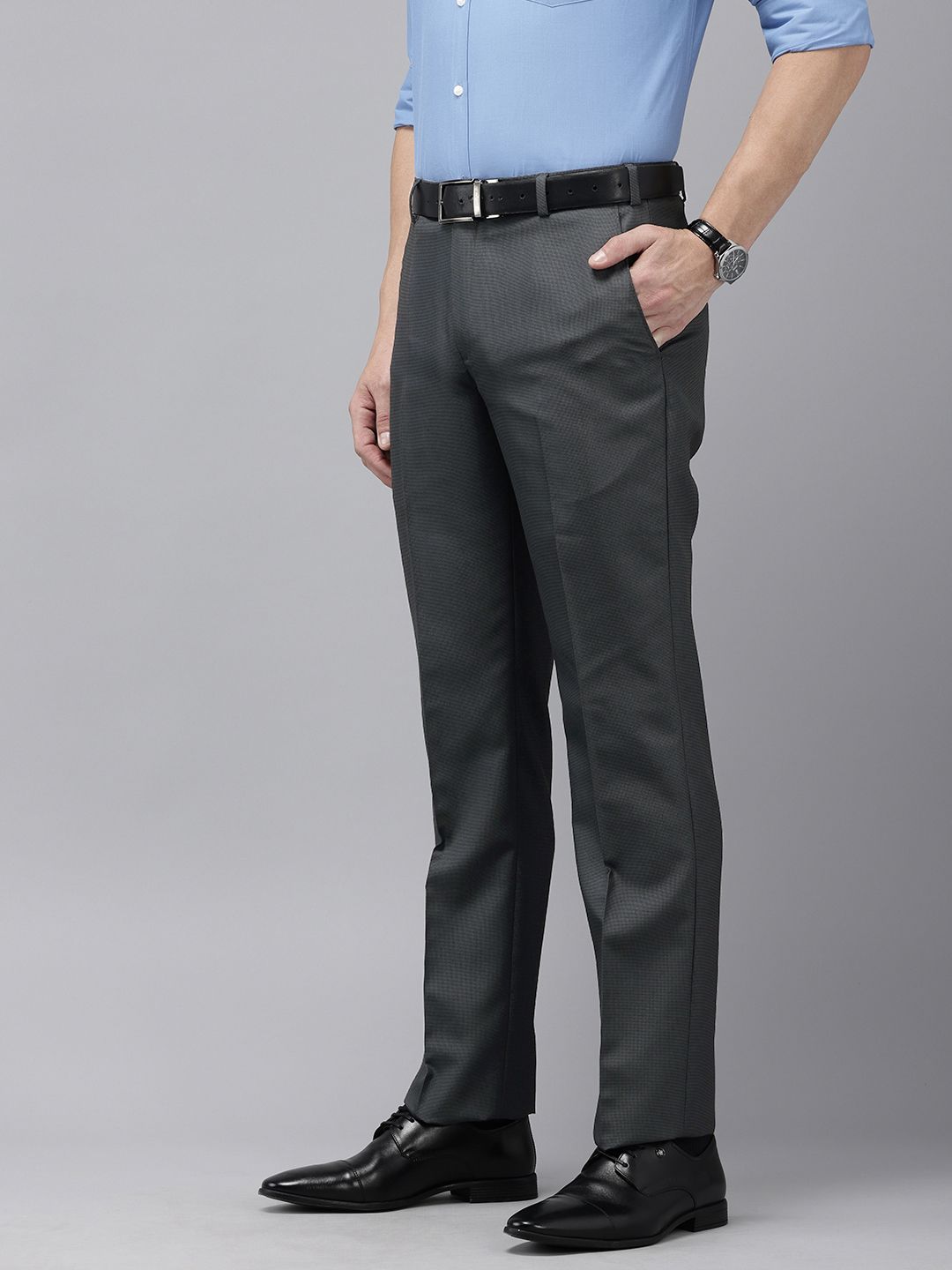 Park Avenue Men Textured Trousers