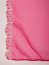 Indo Era Floral Yoke Design Regular Thread Work Kurta With Trousers & Dupatta