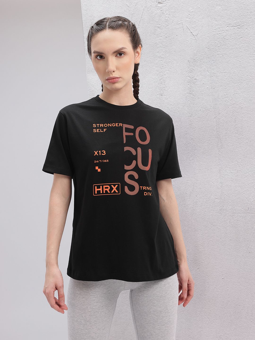 HRX by Hrithik Roshan Women Typography Printed Training T-shirt