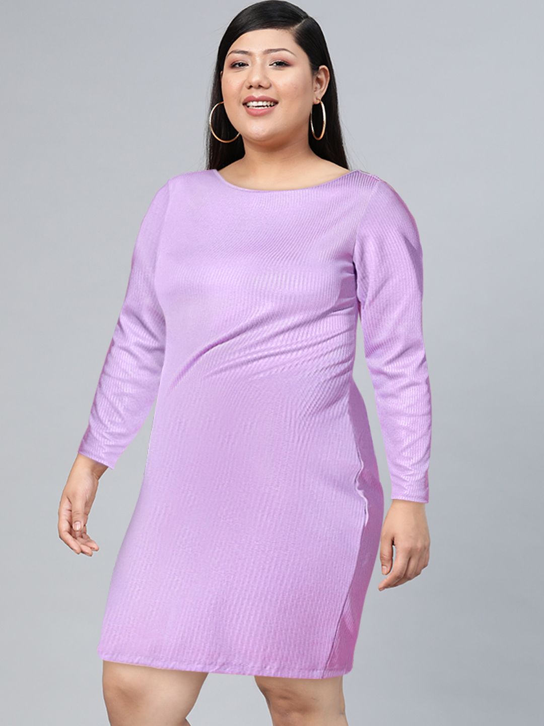 Tokyo Talkies Lavender Bodycon Twisted Back Cutout Mini Dress