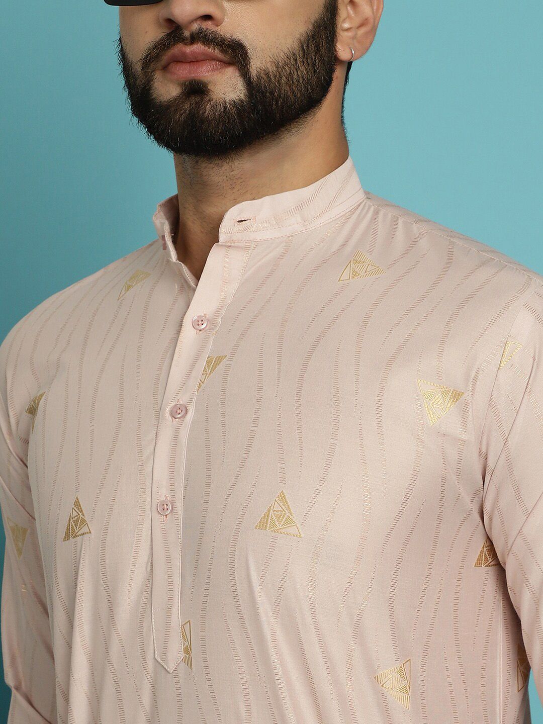 SOJANYA Ethnic Motif Woven Design Regular Kurta With Churidar