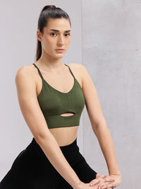 HRX by Hrithik Roshan Cut-Out Detail Medium Coverage Padded Yoga Bra
