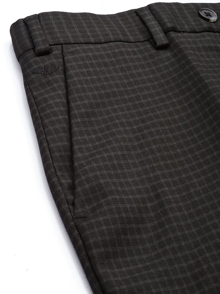 Park Avenue Men Checked Super Slim Fit Formal Trousers