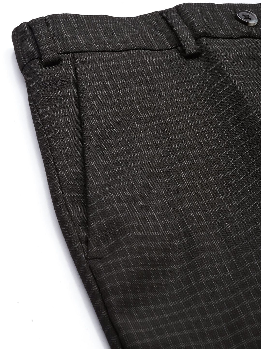 Park Avenue Men Checked Super Slim Fit Formal Trousers