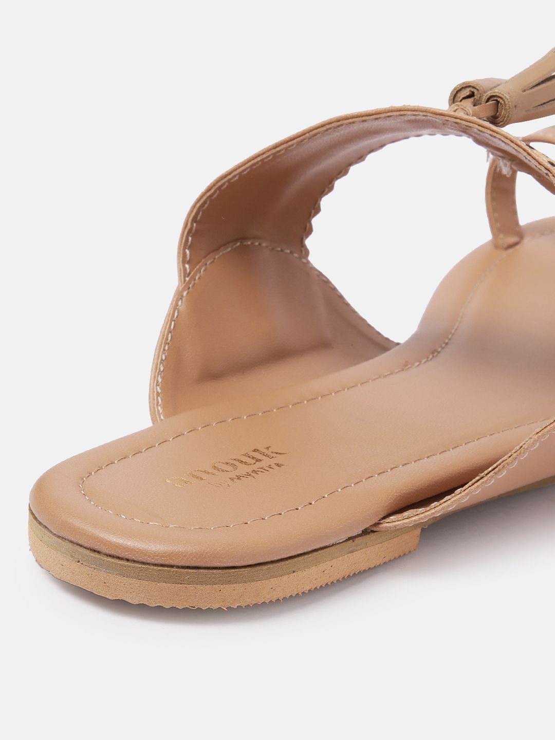 Anouk Women Woven Ethnic One Toe Flats with Tassels