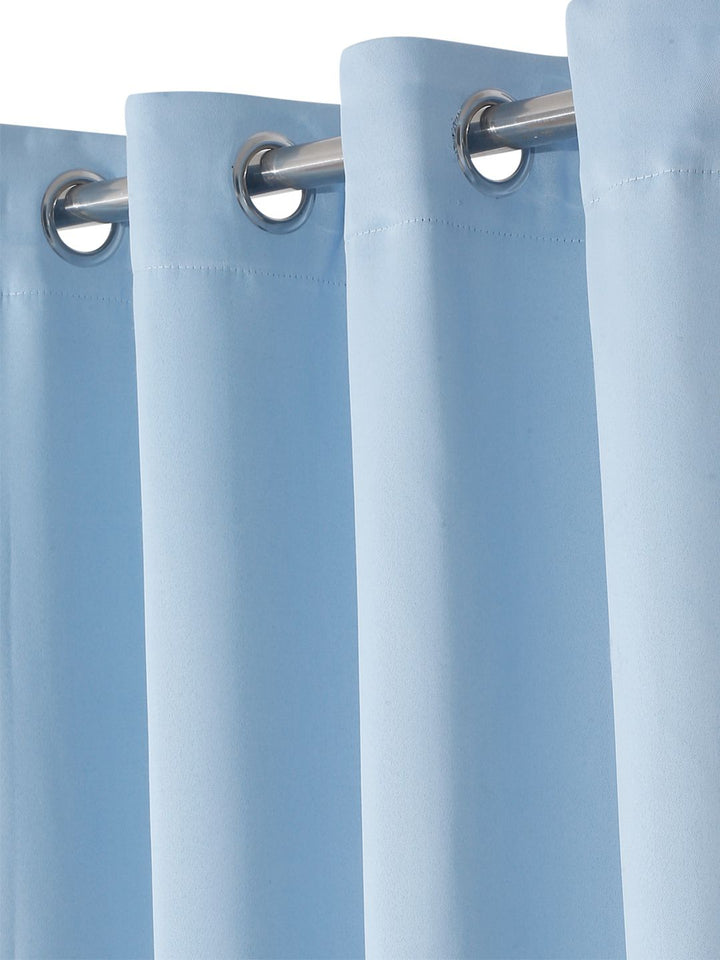 Cortina Blue 2 Pieces Black Out Door Curtains