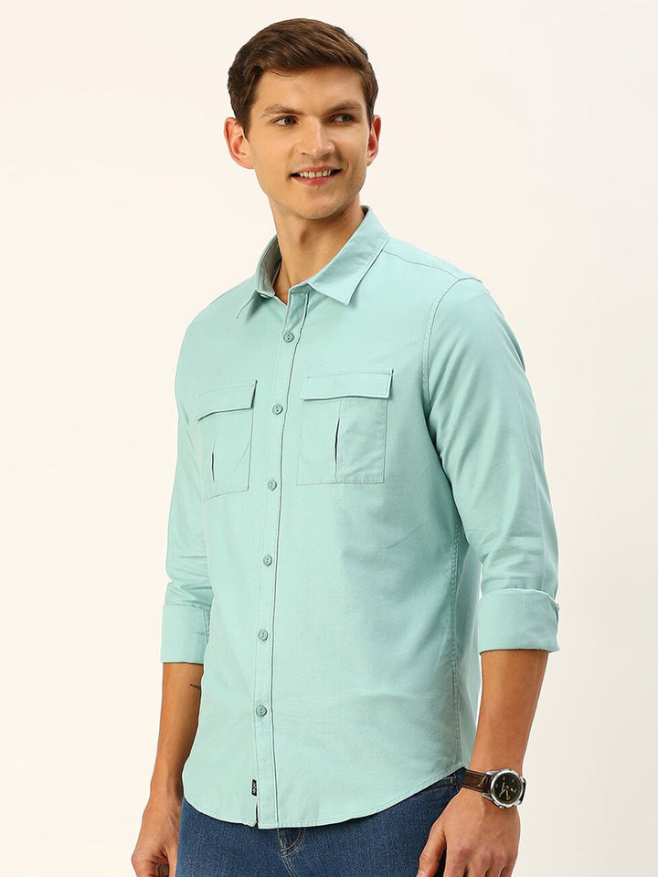 Thomas Scott Cotton Twill Classic Slim Fit Opaque Casual Shirt