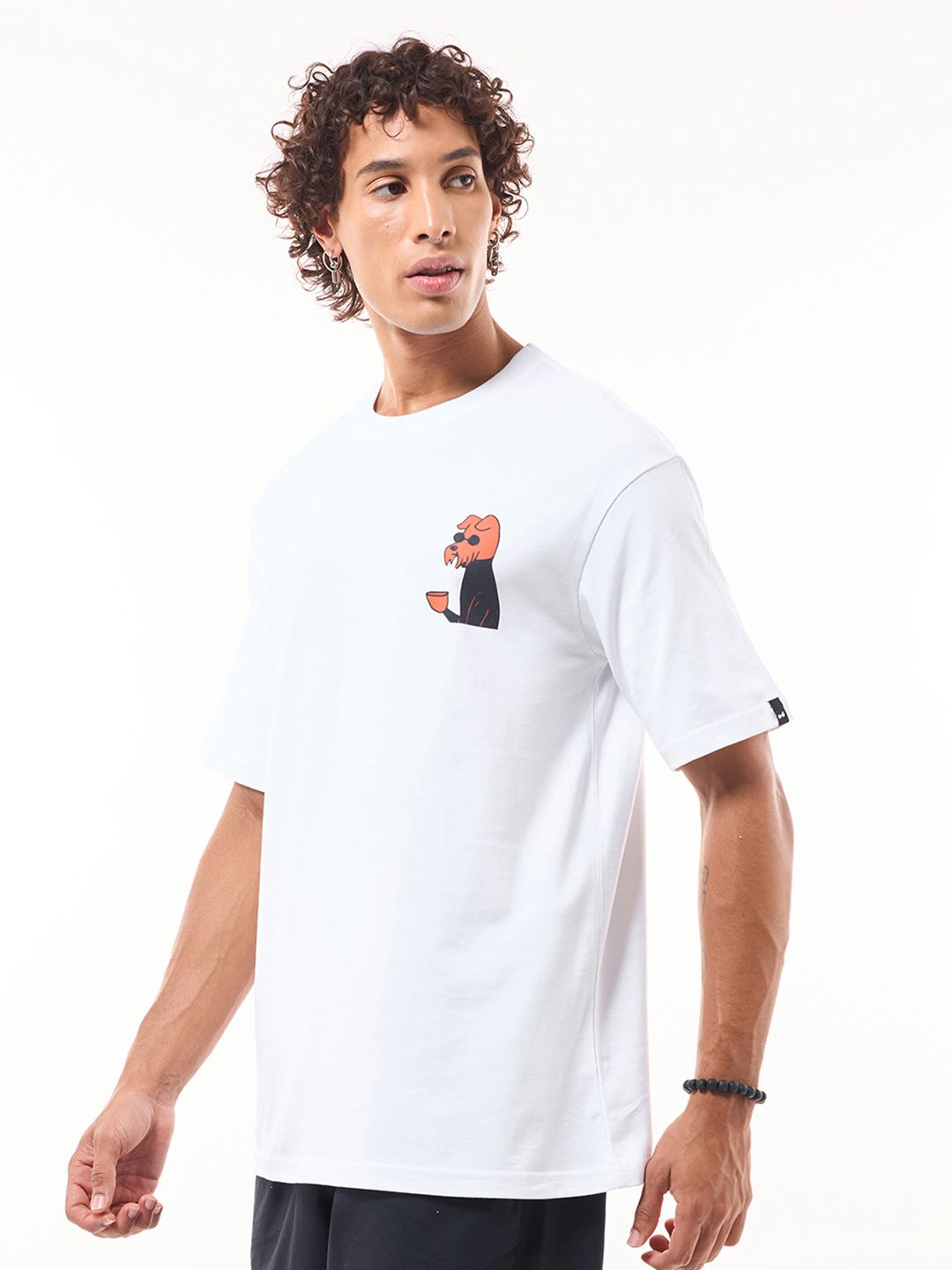 Bewakoof Graphic Printed Round Neck Pure Cotton Oversized T-shirt
