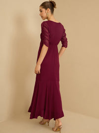 Antheaa Chiffon Embellished Maxi Dress