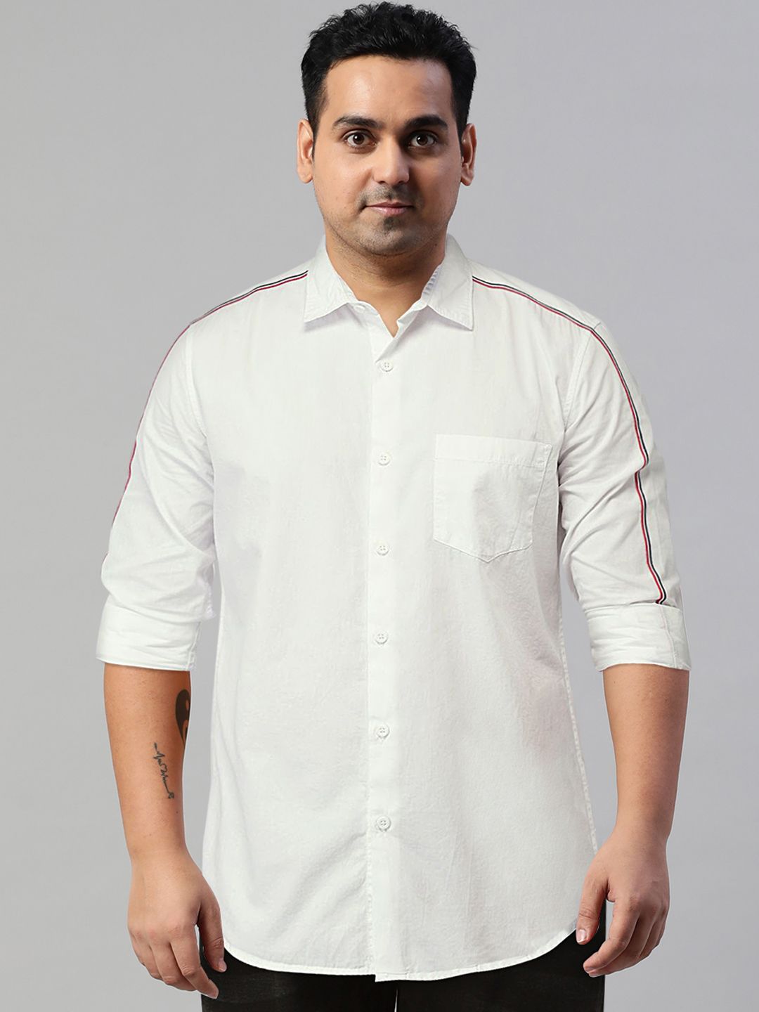 HIGHLANDER Men White Slim Fit Casual Shirt