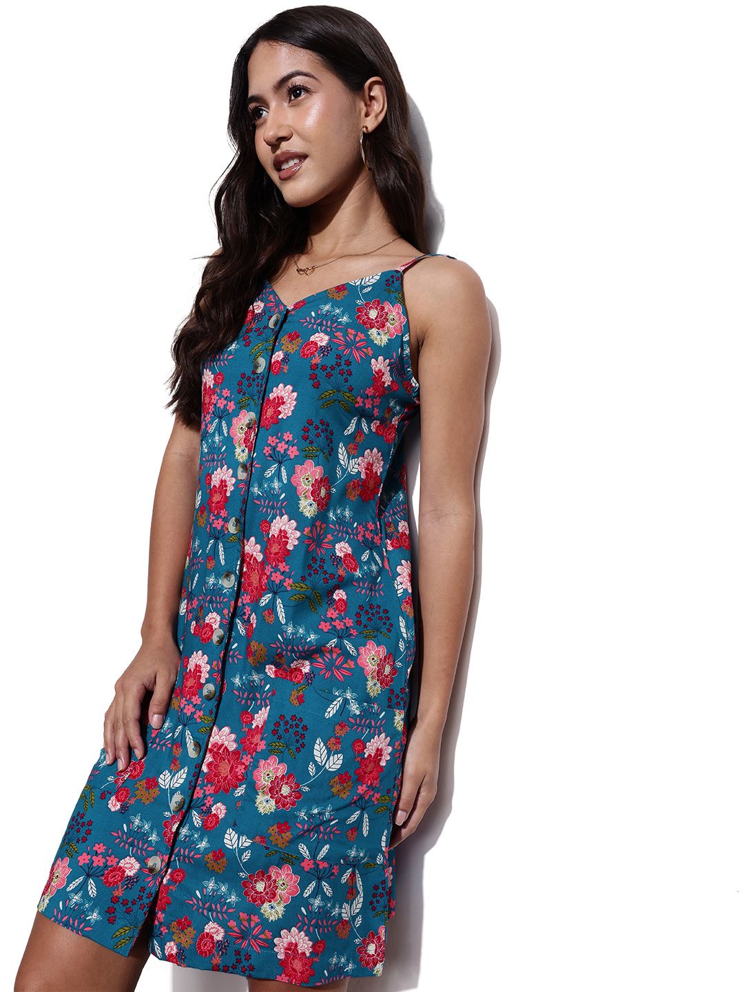 DressBerry Flower Noir Straplicious Chic Dress