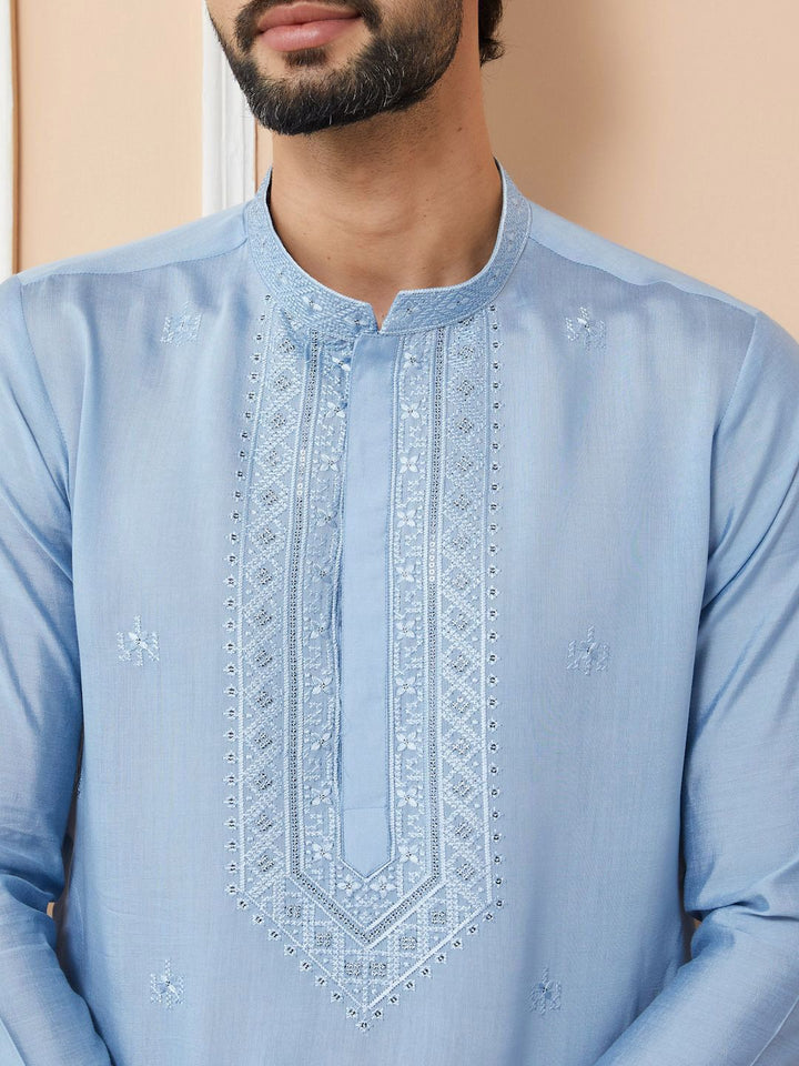 See Designs Men Embroidered Regular Thread Work Kurta with Pyjamas