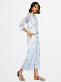 Global Desi Women Printed Round Neck Basic Jumpsuit
