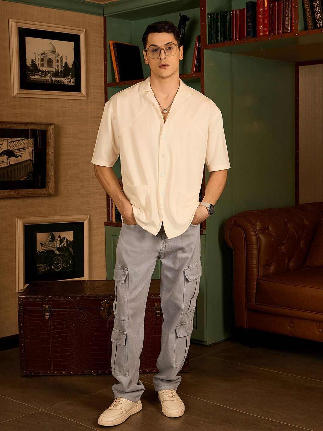 DENNISON Korean Baggy Fit Cargo Jeans