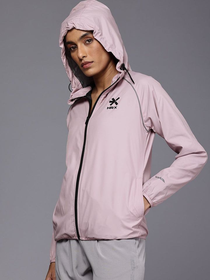 HRX by Hrithik Roshan Rapid-Dry Antimicrobial Running Hooded Sporty Jacket