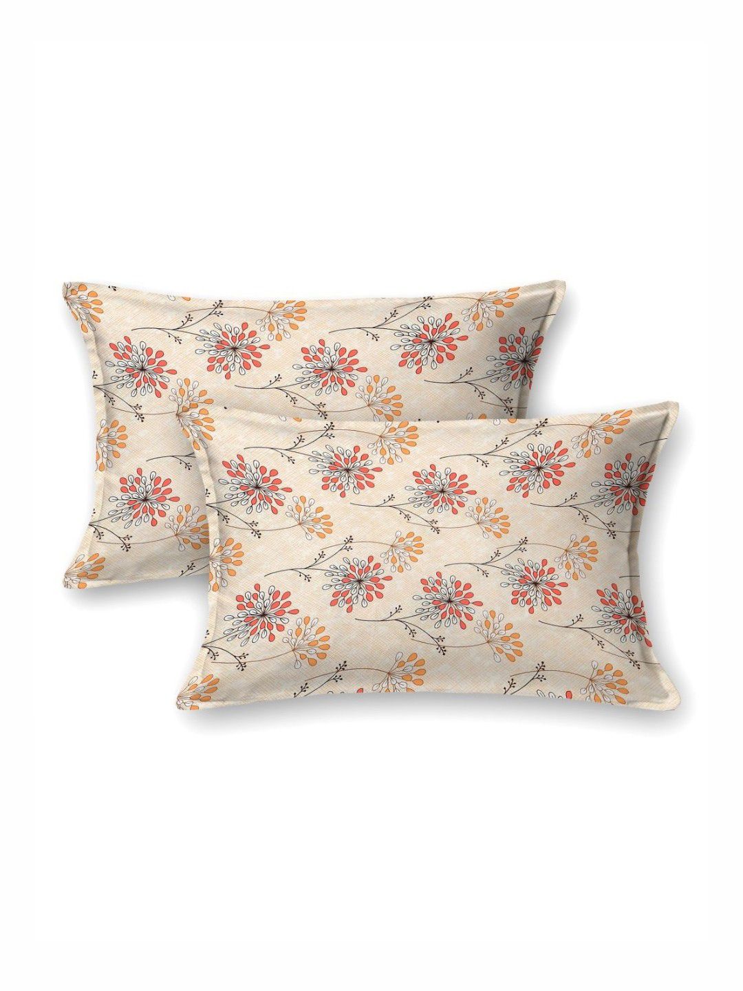 BOMBAY DYEING Epigram Mustard Printed Pure Cotton 120 TC Queen Bedsheet Set 2.24 X 2.54 m