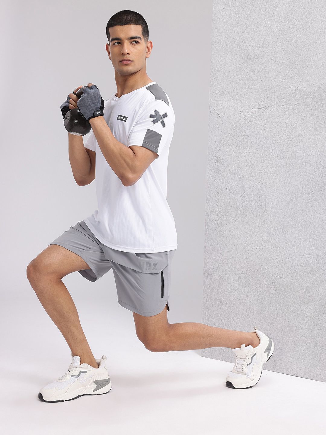 HRX by Hrithik Roshan Men Brand Logo Print Mid-Rise Training Shorts