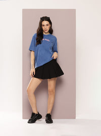 DILLINGER Women's Acid Washed Oversized Printed Tshirt