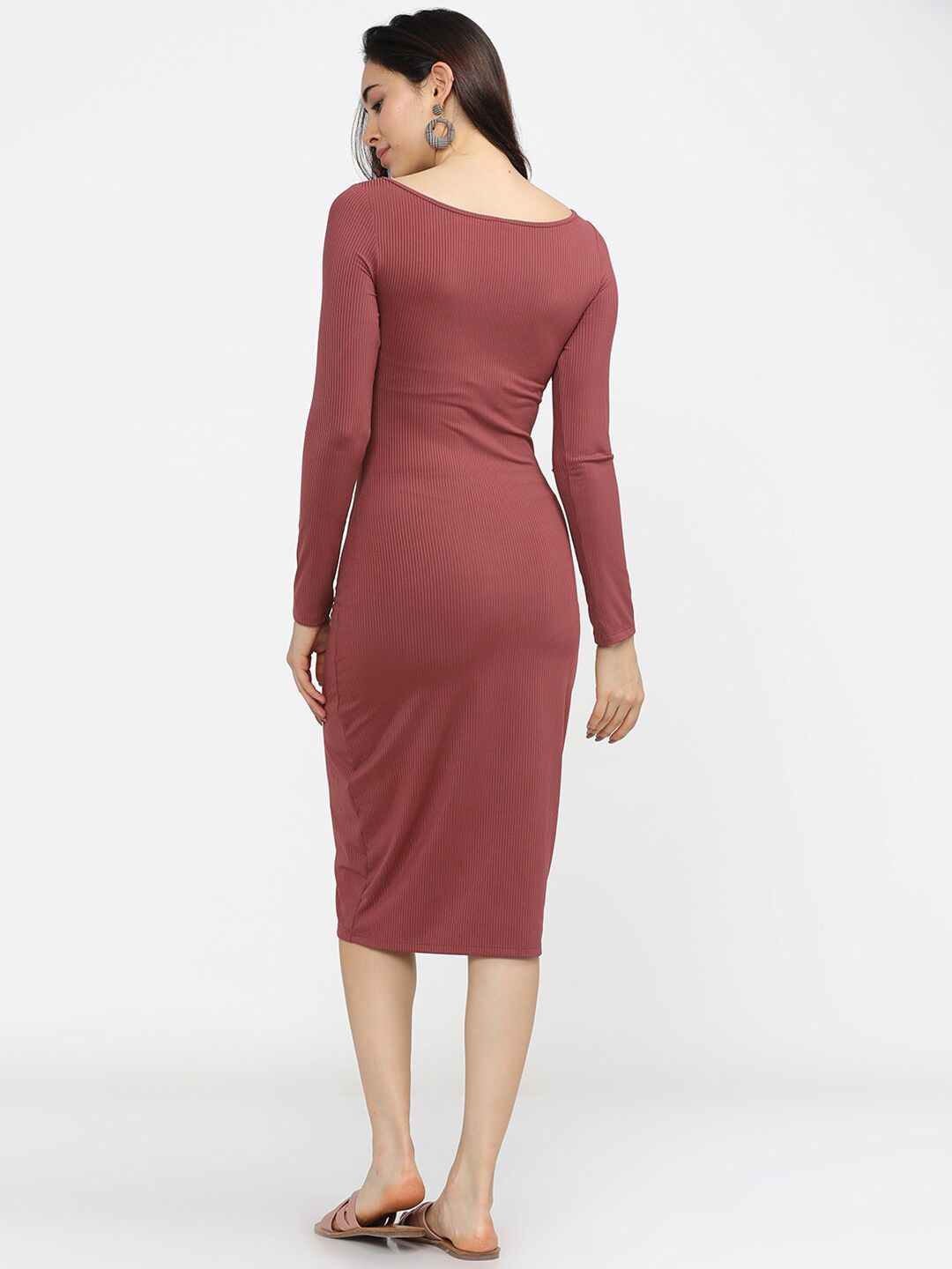 Tokyo Talkies Rose Bodycon Midi Dress