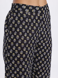 Anouk Floral Print Pure Cotton Straight Kurta with Trousers & Dupatta