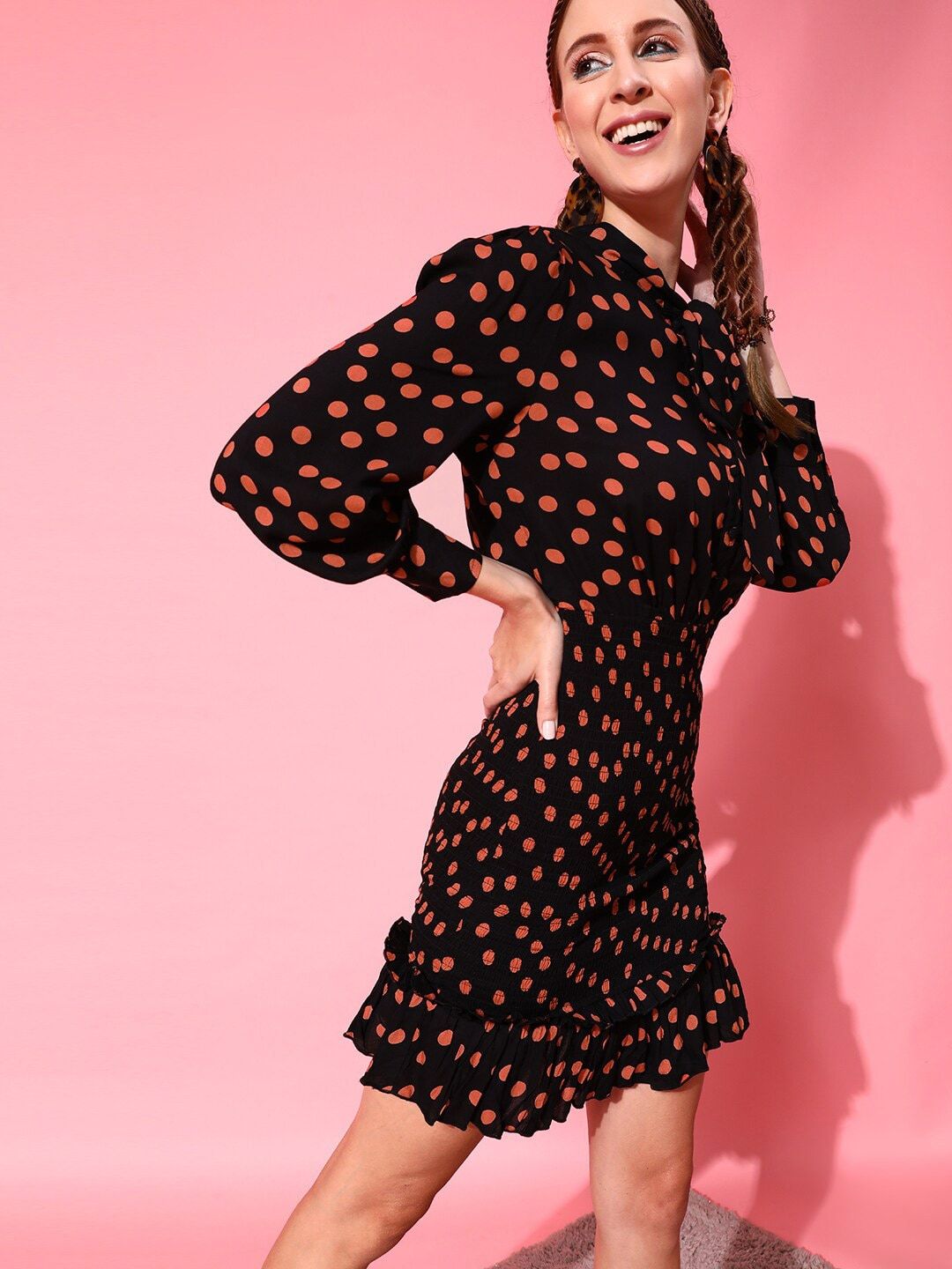 STREET 9 Black Floral Crepe Maxi Midi Dress