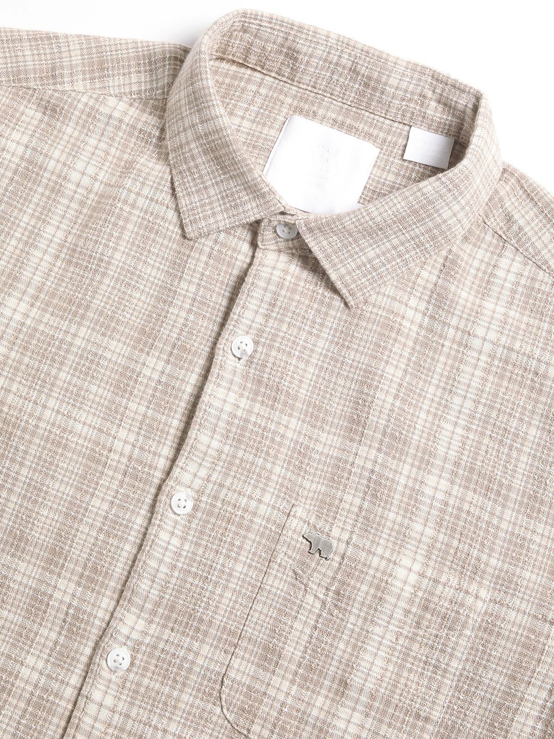 THE BEAR HOUSE Men's Checkered Slim Fit Casual Shit