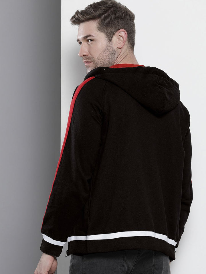 The Indian Garage Co Men Black Hooded Sweatshirt