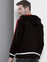 The Indian Garage Co Men Black Hooded Sweatshirt