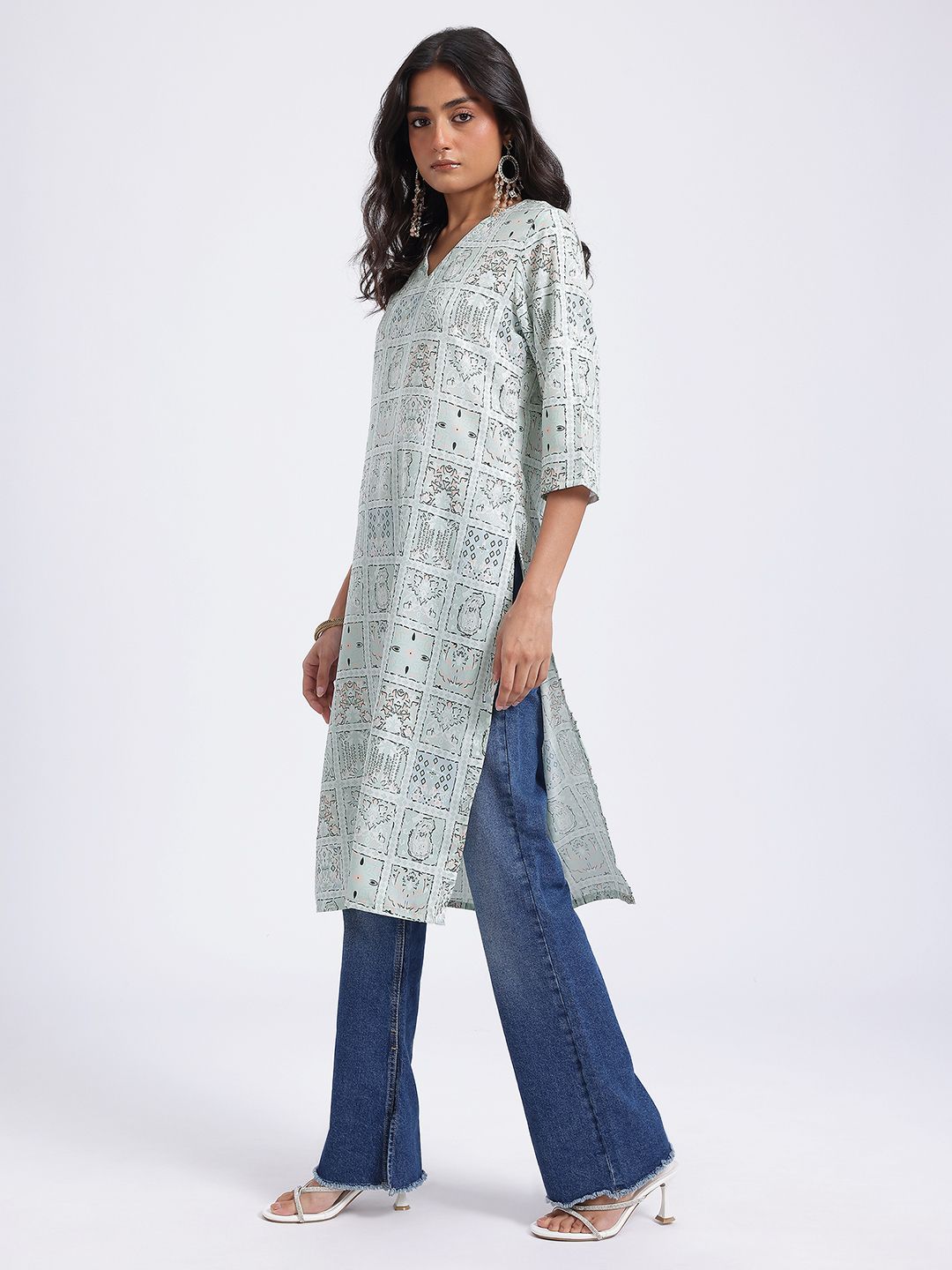 Anouk Printed Straight Kurta