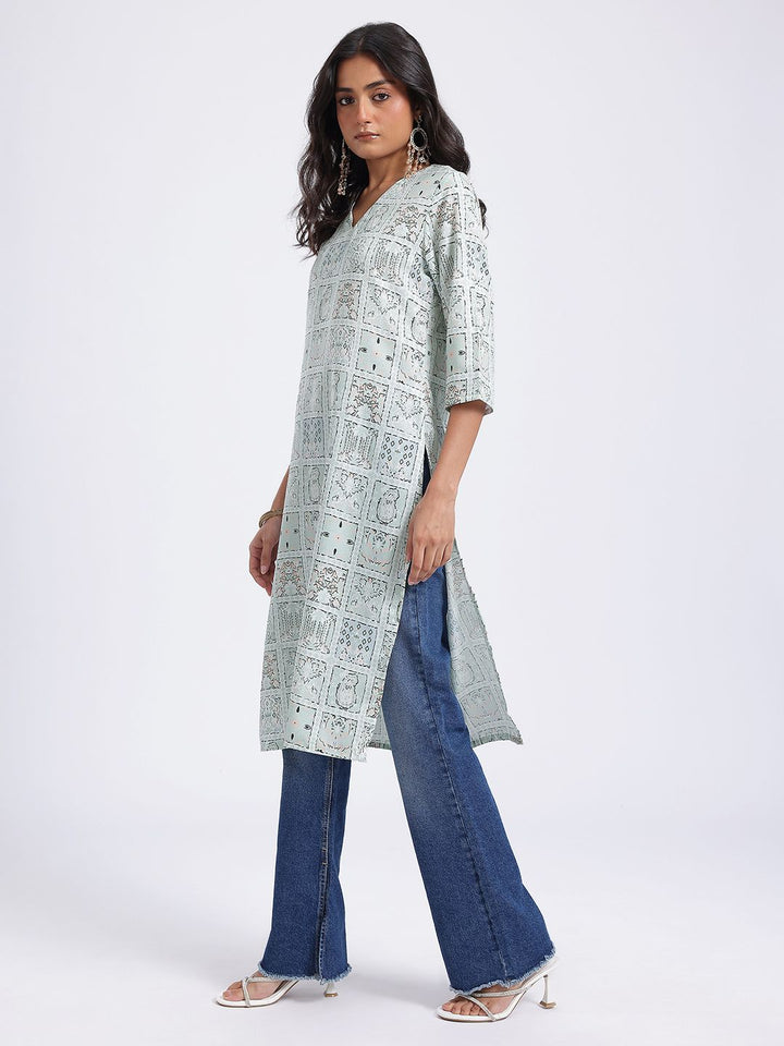 Anouk Printed Straight Kurta