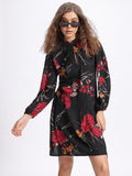 DressBerry Soft Blooms Printed Pleated Detail Shift Dress