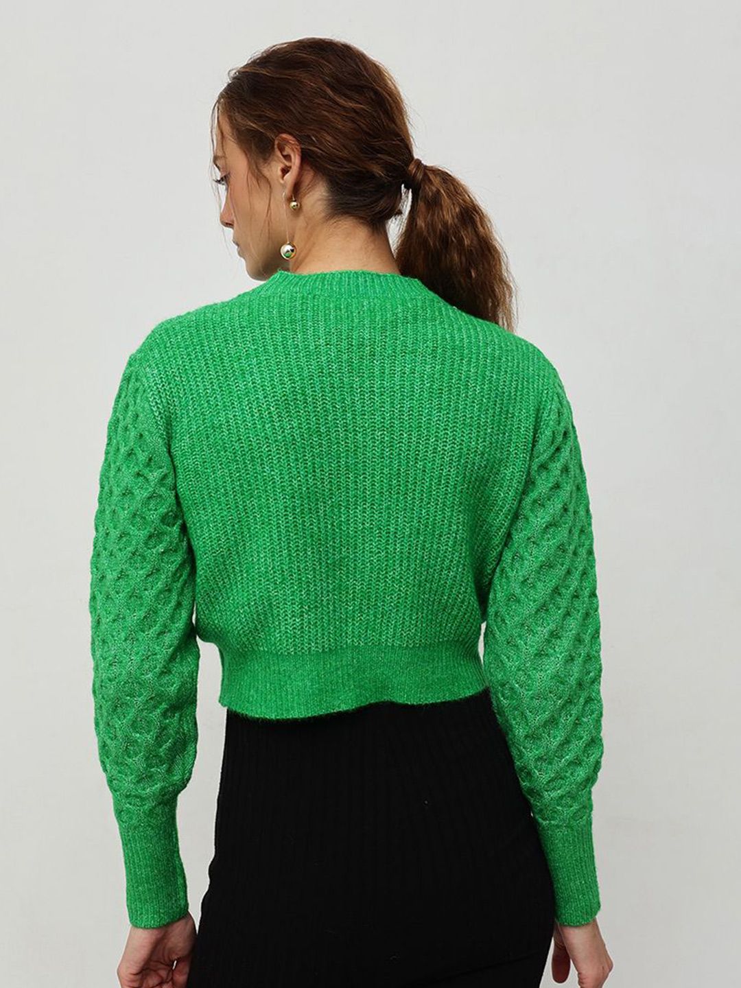 STREET 9 Women Cable Knit Crop Cardigan