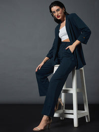 SASSAFRAS worklyf Straight Fit High Rise Plain Strechable Parallel Trousers