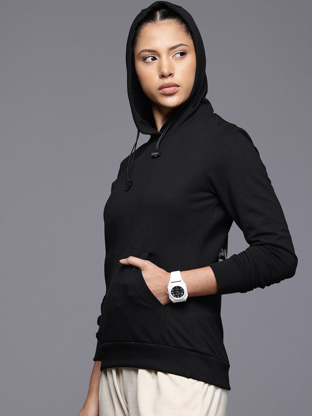 HRX by Hrithik Roshan Typography Print Hooded Sweatshirt