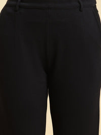 W Women Mid-Rise Slim Fit Knitted Pleated Trousers