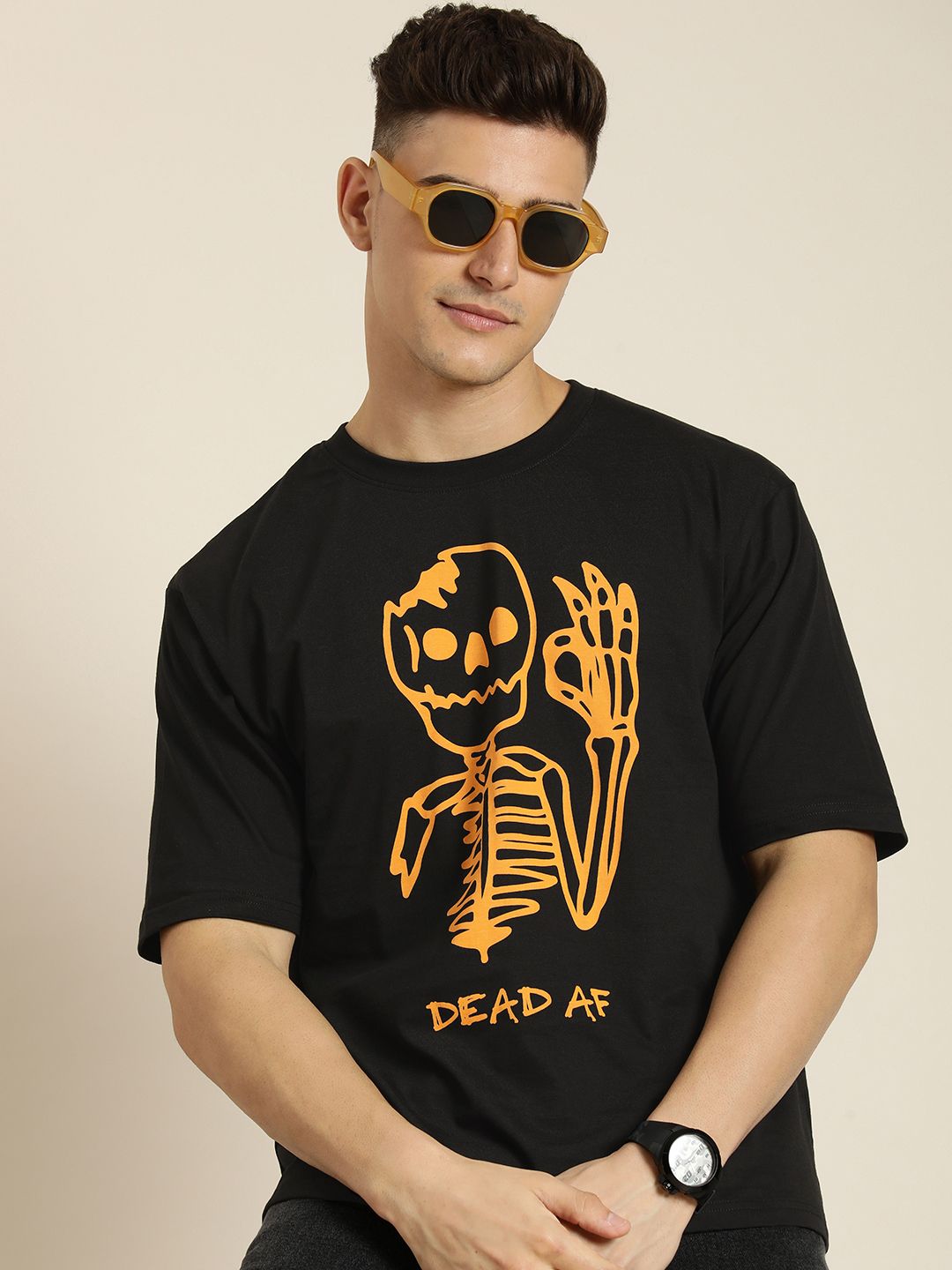Difference of Opinion Men Graphic Printed Oversized T-shirt