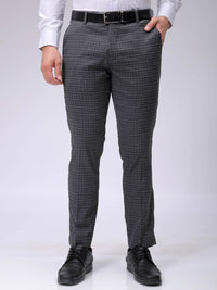 The Indian Garage Co. X Luxe Men Checked Slim Fit Formal Trousers