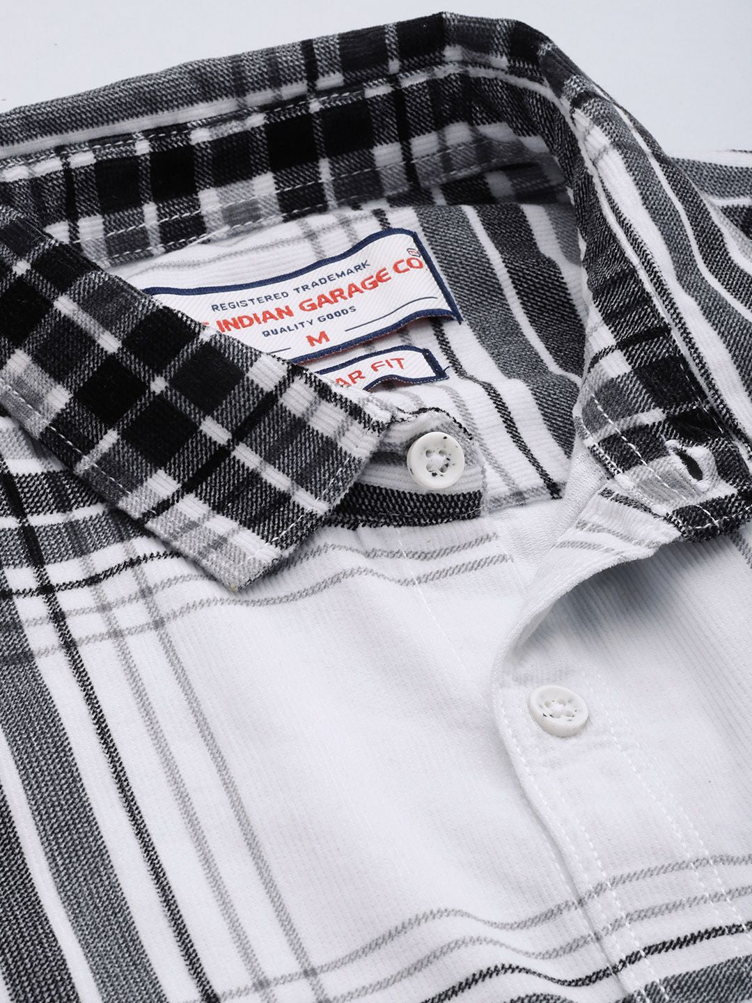The Indian Garage Co Pure Cotton Tartan Checks Corduroy Casual Shirt
