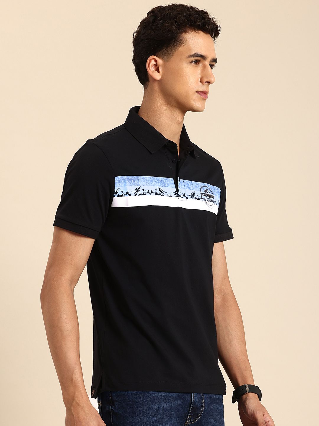 Being Human Printed Polo Collar Pure Cotton T-shirt