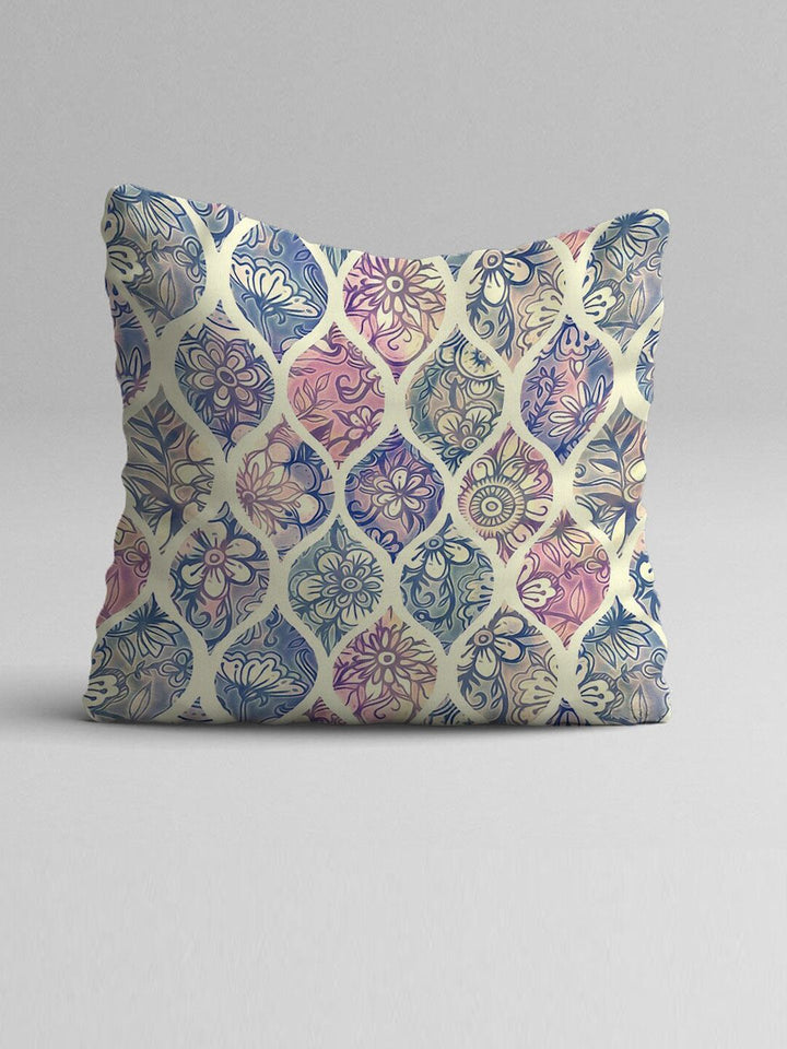 STITCHNEST Set of 5 Blue & Pink Ethnic Motifs Square Cushion Covers