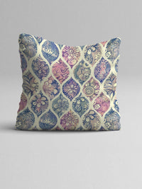 STITCHNEST Set of 5 Blue & Pink Ethnic Motifs Square Cushion Covers