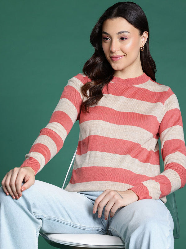 DressBerry Pure Acrylic Striped Pullover