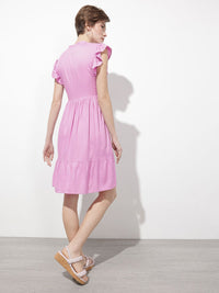 DressBerry Summer Romance Fit-N-Flare Flutter Sleeves Dress